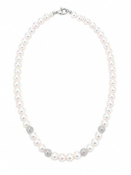 Collier Idee Preziose dal 1987 Femme in Or blanc Perla IP.CK18B/26P - IP.CK18B/26P
